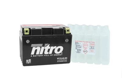 Мото аккумулятор NITRO NTZ14S-BS AGM 11.2 Аh, 230 А, (+/-), 150х87х110 мм, (TTZ14S, YTZ12S, ETZ14-BS)