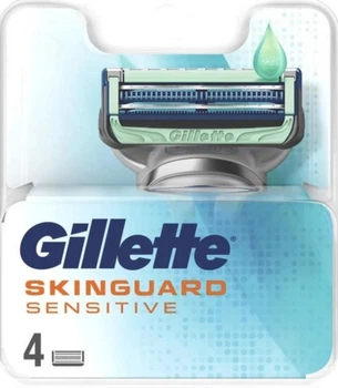 Сменные картриджи для бритья (лезвия кассеты) мужские Gillette Skinguard Sensitive ALOE VERA 4 шт