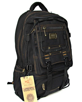 Рюкзак брезентовый Gold Be №98209, 50*33*12 см, чорный