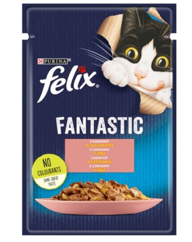 Вологий корм для котів Purina Felix Fantastic: лосось 85 г (7613039776445)