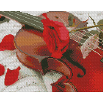 Оригинал вышивки «Скрипка с розой»