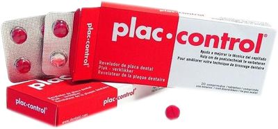 Таблетки для виявлення зубного нальоту Dentaid Plac-Control 20 таблеток (8427426034013)