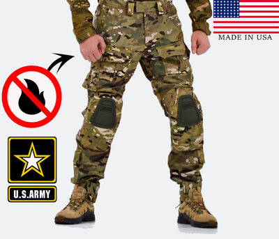 Зимові військові тактичні штани мультикам камуфляж із регульованими наколінниками SPARTAN 64