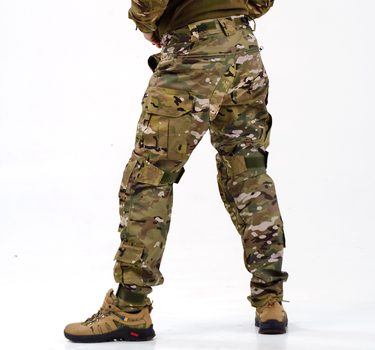 Зимние военные тактические штаны мультикам камуфляж с регулируемыми наколенниками SPARTAN 64