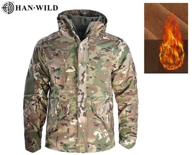 Тактическая куртка Han-Wild G8 с капюшоном на флисе размер XL мультикам Осень-Зима