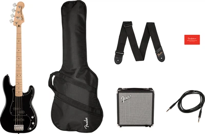 Гітарний набір з бас-гітарою SQUIER by FENDER AFFINITY SERIES PJ BASS START PACK BLACK (231528)