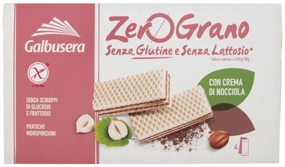 Вафли Galbusera ZeroGrano с ореховым кремом без глютена 180 г (8002190003443)