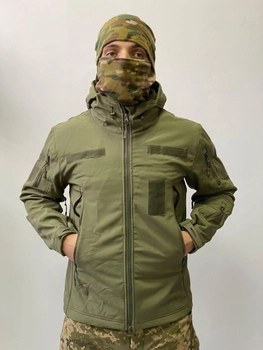 Армейская куртка SoftShell водонепроницаемая, теплая, цвет олива, M