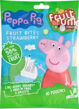 Фруктовые снеки Fruitfunk Peppa Pig Кусочки клубники 100 г (8719325866445)