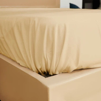 Простынь на резинке Бязь Creamy Кремовый&nbsp;180*190 высота 25 см