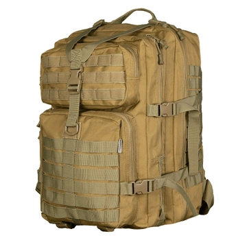 Тактический вместительный рюкзак с влагозащитным чехлом Camotec Foray Койот