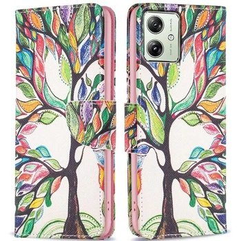 Чохол з малюнком Deexe Color Wallet для Motorola Moto G54 / G54 Power - Life Tree