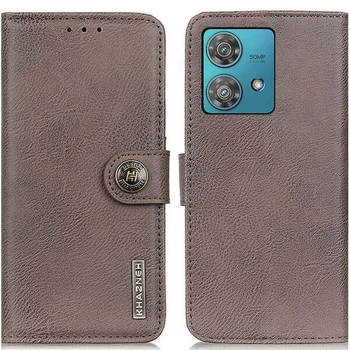 Чехол-книжка с застежкой KHAZNEH Wallet Cover для Motorola Edge 40 Neo - Khaki