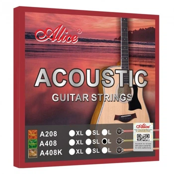 Струны для акустической гитары Alice A408L Coated 85/15 Bronze 12-53