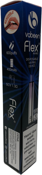 Одноразовая электронная сигарета Vabeen Flex Nano 600 2 мл 3% Blue Razz (6974217691617)