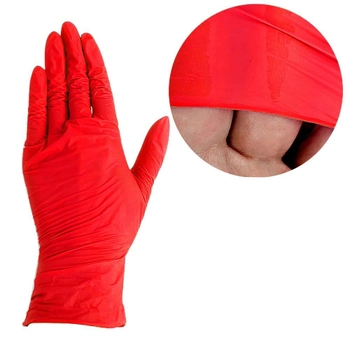 Перчатки UNEX нитриловые красные M 100 шт (01178-M) (0295235)