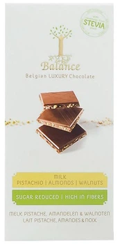 Шоколад молочний Klingele Belgian Luxury Chocolate без цукру з фісташками та горіхами 85 г (5412860000192)