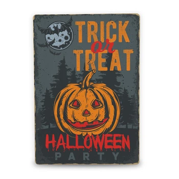 Дерев'яний постер Halloween party А3