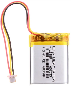 Літій полімерний акумулятор Li Pol 602535 600мАг 3.7В (роз'єм JST PH 1.0мм 3 pin). Liter Energy