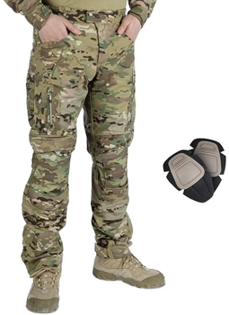 Тактичні штани мультикам спецназу ЗСУ з еластичними вставками Idogear UFS G4 Multicam та наколінниками р.M