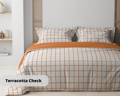 Комплект постільної білизни ТЕП сімейний 150х215 см х 2 шт Happy Sleep Terracotta Check Ранфорс (2-03797_25233)
