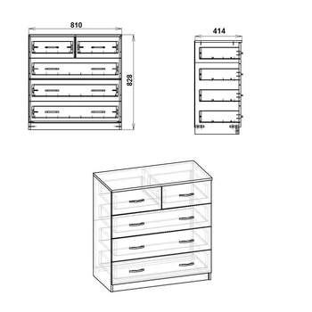 Комод 2+3 Компанит Орех экко (32680847)