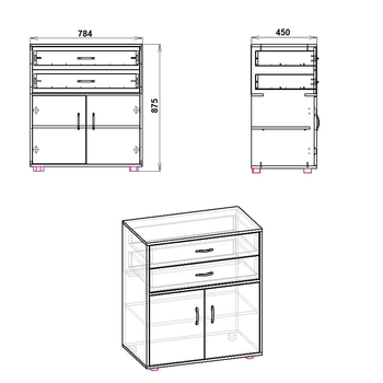 Комод 2+2 Компанит Орех экко (32682351)