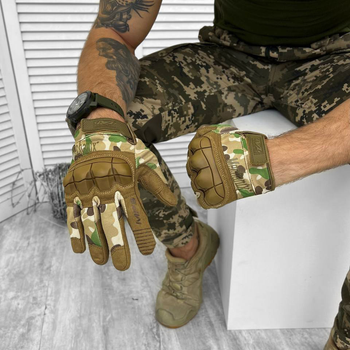 Плотные перчатки Mechanic M-Pact 3 с защитными Накладками и антискользящими Вставками мультикам размер M