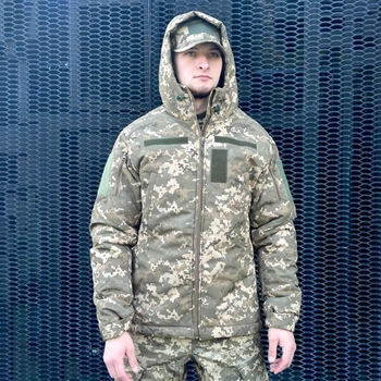 Мужская Зимняя Куртка Soft shell на Флисе пиксель / Утепленная верхняя одежда размер XL