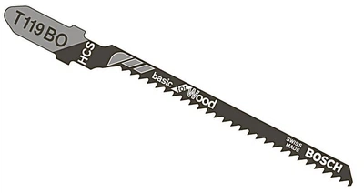 Пилка для лобзика BOSCH T119 ВО, HCS, 2 шт (2609256717)