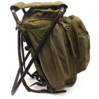 Рюкзак туристичний, тактичний, рибальський Mil-tec 20 л зі стільчиком (олива)