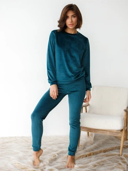 Піжама (світшот + штани) жіноча великих розмірів BARWA garments 0285/289 XL Смарагдовий (2112852894572)