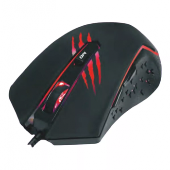 Компьютерная мышь игровая USB Grunhelm Чёрная с красным