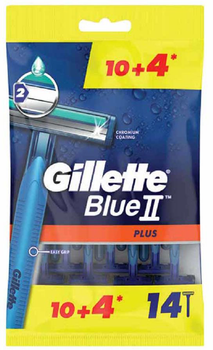 Бритви одноразові для чоловіків Gillette Blue II Plus 14 шт (7702018466979)