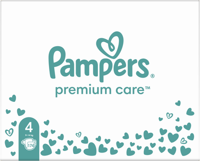 Pieluchy Pampers Premium Care Rozmiar 4 (9-14 kg) 174 szt (8006540855935)
