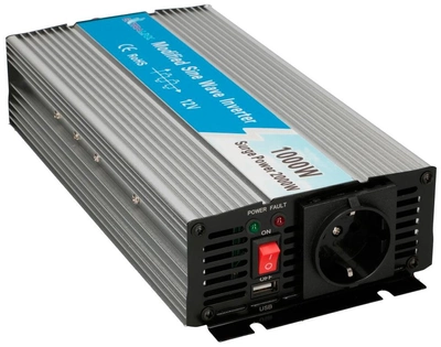 Автомобільний інвертор Extralink OPIM-1000 1000W з модифікованою синусоїдою 12-230V DC-AC (5903148918136)