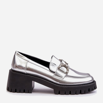 Loafersy damskie Lemmitty 36 Srebrne (5905677954166)