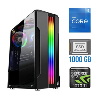 Игровой ПК Tower / Intel Core i5-11400F (6 (12) ядер по 2.6 - 4.4 GHz) NEW / 32 GB DDR4 NEW / 1000 GB SSD NEW / nVidia GeForce GTX 1070 Ti, 8 GB GDDR5, 256-bit б/у