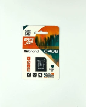 Карта пам'яті microSDXC 64GB Mibrand Class 10 UHS-I SD-adapter (MICDXU1/64GB-A)