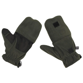 Военные флисовые перчатки - варежки MFH Германия, олива/хаки, р-р. XXL