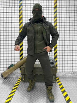 Тактичний теплий військовий комплект Badger ( Куртка + Фліска + Штани ), Камуфляж: Олива, Розмір: M