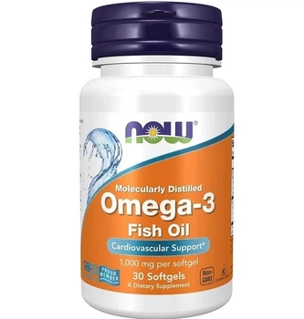 Омега-3 риб'ячий жир, Omega-3, Now Foods, 30 капсул (NOW-01649)