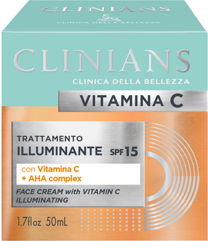 Осветляющий крем для лица Clinians Vitamin C с витамином С и фруктовыми кислотами SPF-15 50 мл (8003510033782)