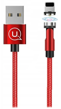 Магнітний кабель Usams USB - Apple Lightning швидка зарядка 1 м Red (6958444924472)