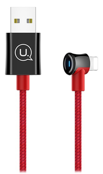 Kabel pleciony kątowy Usams USB - Apple Lightning 2 m czerwony (6958444962108)