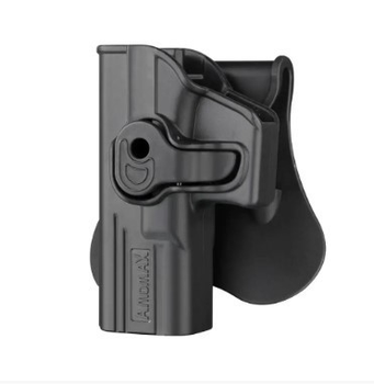 Кобура пластикова Amomax для пістолета Glock 19 Під ліву руку чорна