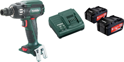 Набір Акумуляторний безщітковий ударний гайковерт Metabo SSW 18 LTX 400 BL + Li-Power 18 В 4 Ач 2 шт + Зарядний пристрій ASC 30-36 В (602205890_685050000)