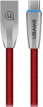 Kabel pleciony Usams US-SJ184 USB - Lighting 1.2 m czerwony (6958444953762)