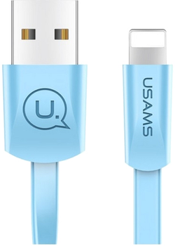 Кабель плоский Usams U2 US-SJ199 USB - Lighting 1.2 м Блакитний (6958444955179)