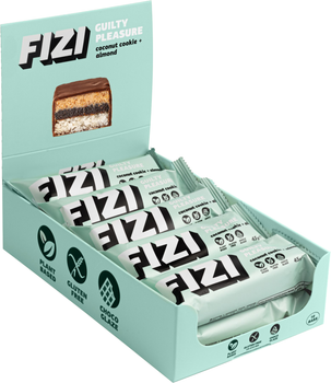 Шоколадний батончик без глютену FIZI "Coconut cookie + almond" 45 г х 10 шт Веган (4820262540030/4820262540153)